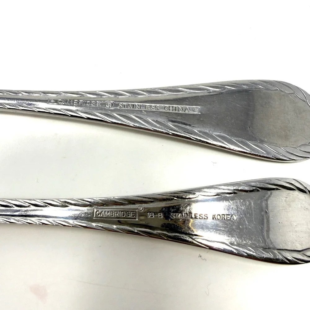 Cambridge Stainless Steel Forks‎ Set 3 Swirl Rope Edge 2 Dinner 1 Salad Carlyle